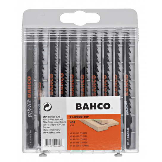 BAHCO sada pílových plátov na drevo/PVC (10ks)