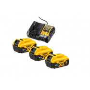 DeWALT sada akumulátorov a nabíjačky DCB1104P3 18V