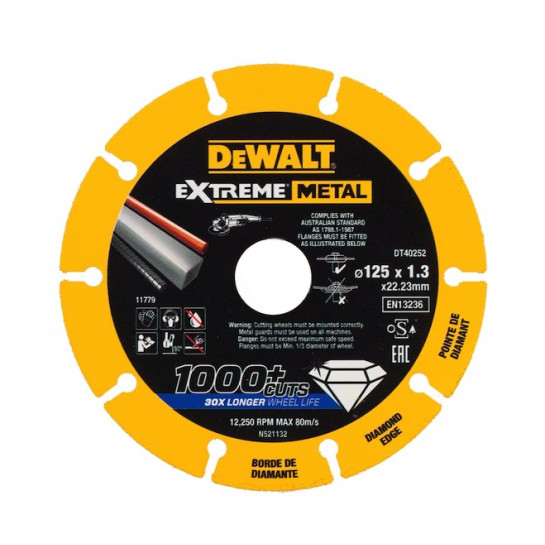 DeWALT Diamtový kotúč EXTREME METAL 125 x 1,3 mm